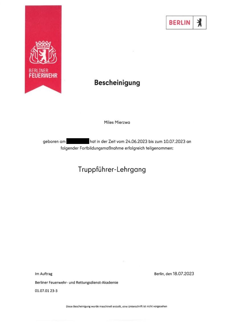 brandwache-berlin-zertifikat-truppfuehrer-lehrgang Zertifikat der Feuerwehr Berlin zur erfolgreichen Teilnahme am Truppführer-Lehrgang